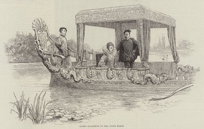 Queen Elizabeth in Her State Barge by Charles Green